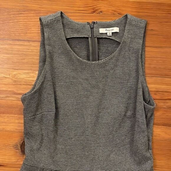 Madewell Grey Cotton Pinstripe Sleeveless Shift Dress Womens Size XS - Picture 12 of 12